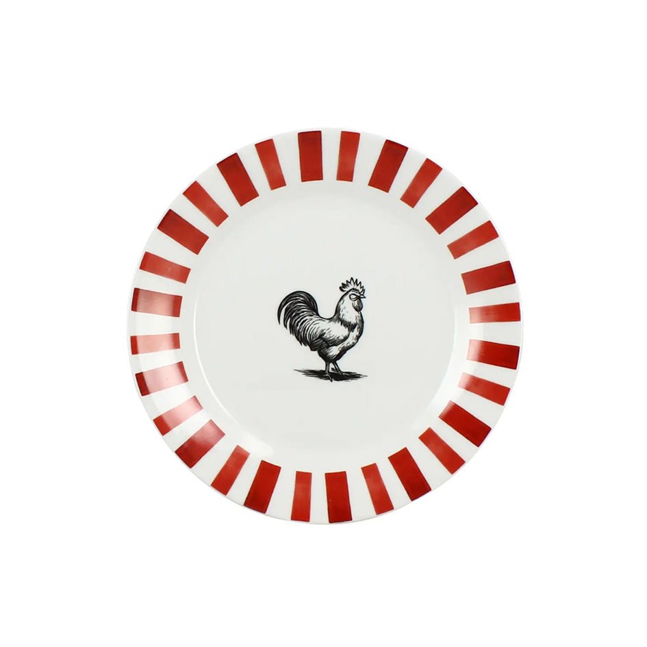 'Cocorico' Rood-Wit Ontbijtbord - SuperMatique - SuperMatique