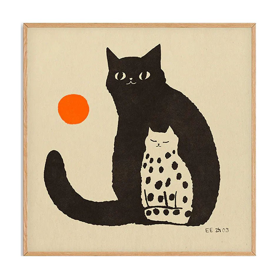 'Contrast' Zwarte en Witte Kat Art Print - Enikő Eged - SuperMatique