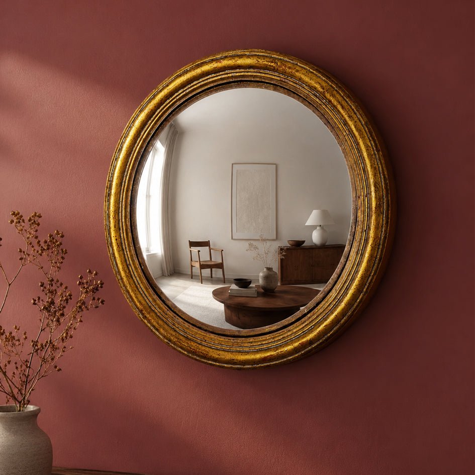 Convexe Spiegel Antiek Smalle Gouden Lijst Medium / MK30 - SuperMatique - SuperMatique