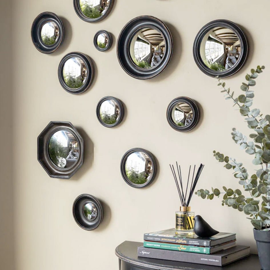 Convexe Spiegel Antiek Zwart Diep Ingelijst Medium - SuperMatique