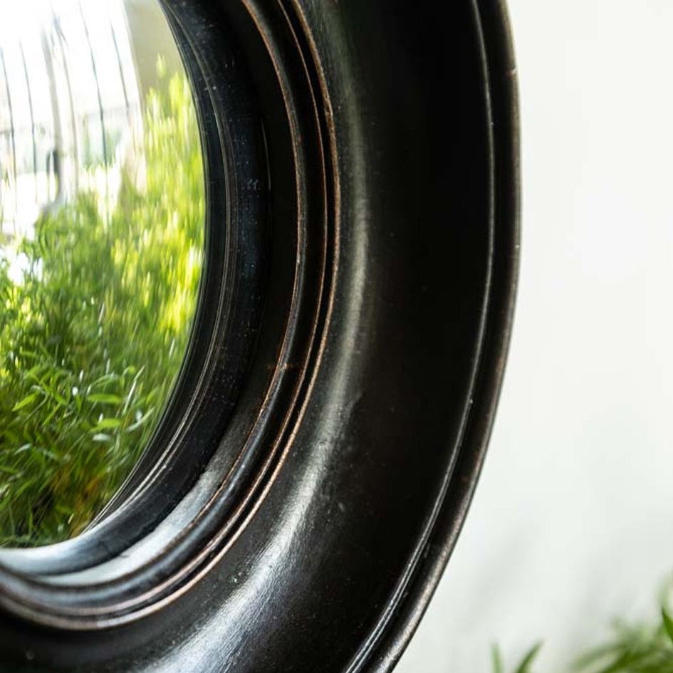 Convexe Spiegel Antiek Zwart Diep Ingelijst Medium - SuperMatique