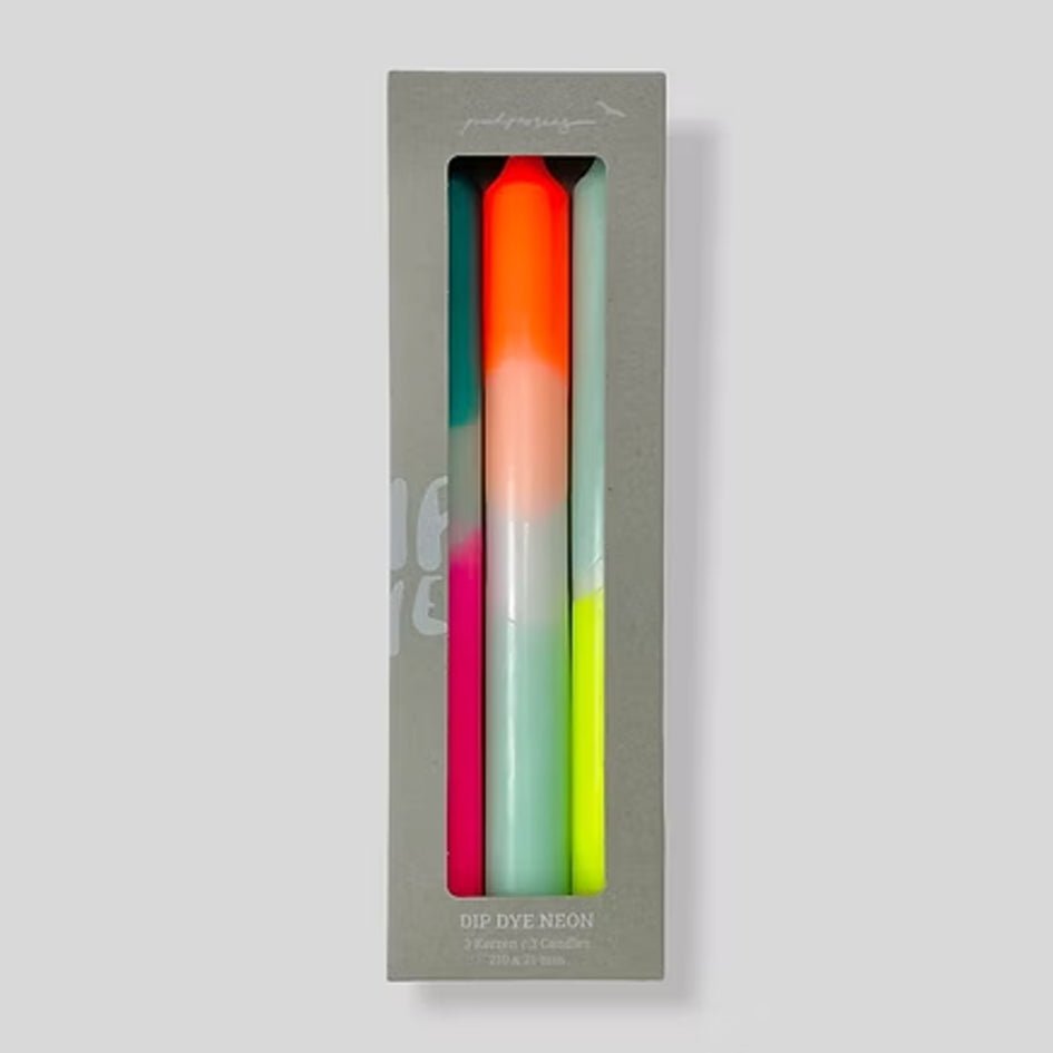 Dip Dye Neon Rainbow Kisses Kaarsen - Pink Stories - SuperMatique