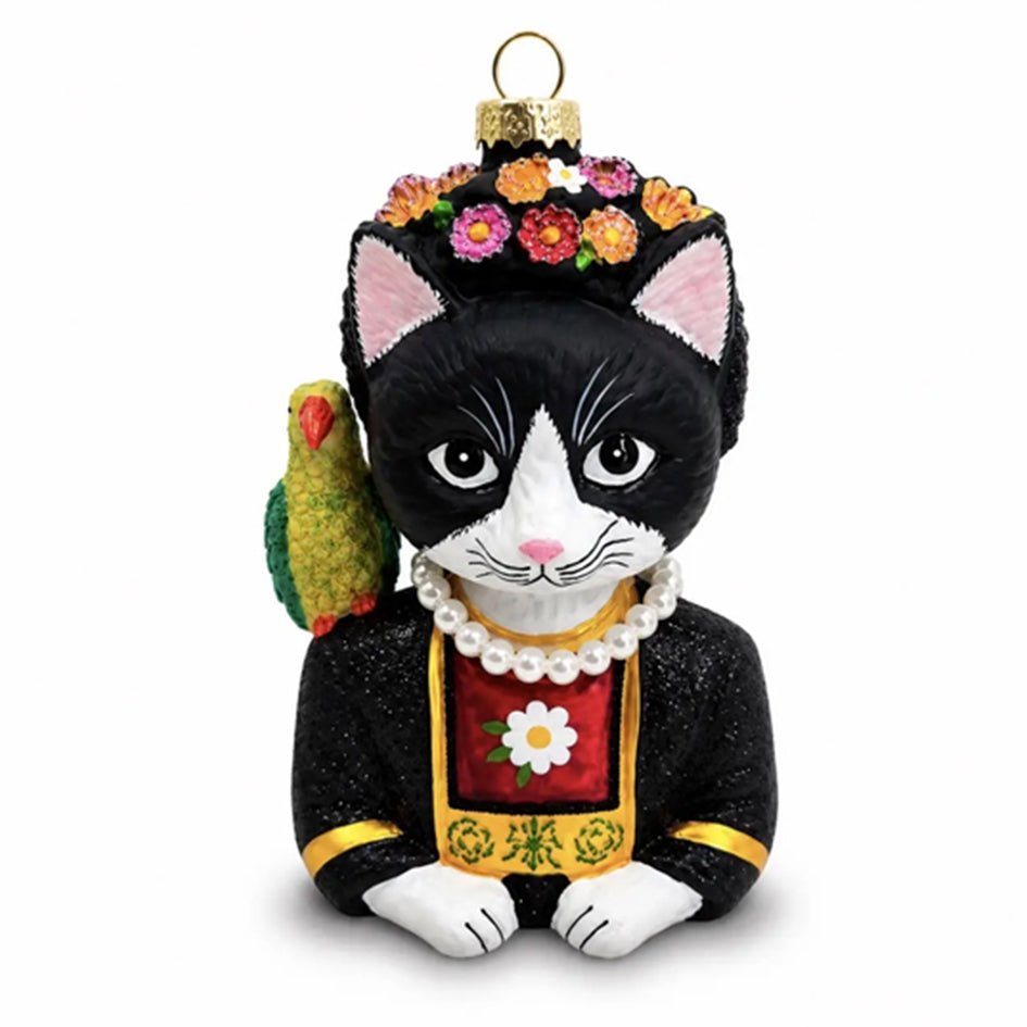 "Frida Catlo" Tuxedo Kat Kerstbal - Naked Decor - SuperMatique