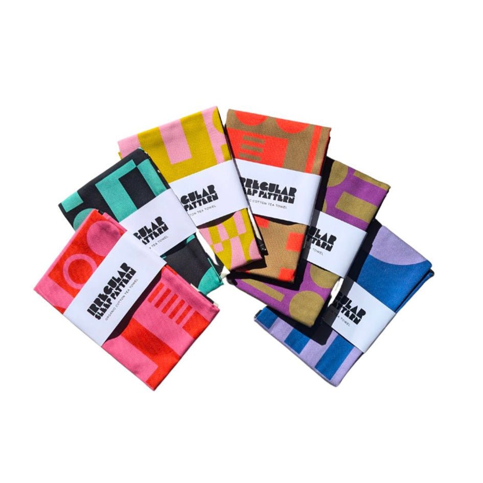 Geometrische Theedoeken Van Biologisch Katoen - Irregular Sleep Pattern - SuperMatique