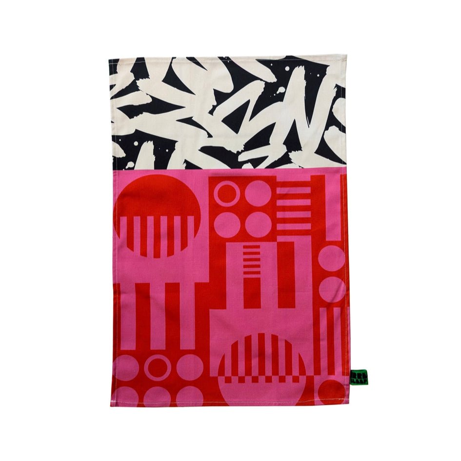 Geometrische Theedoeken Van Biologisch Katoen - Irregular Sleep Pattern - SuperMatique