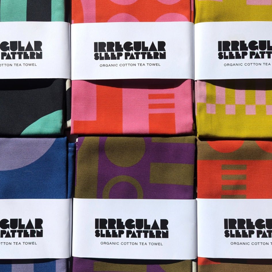 Geometrische Theedoeken Van Biologisch Katoen - Irregular Sleep Pattern - SuperMatique