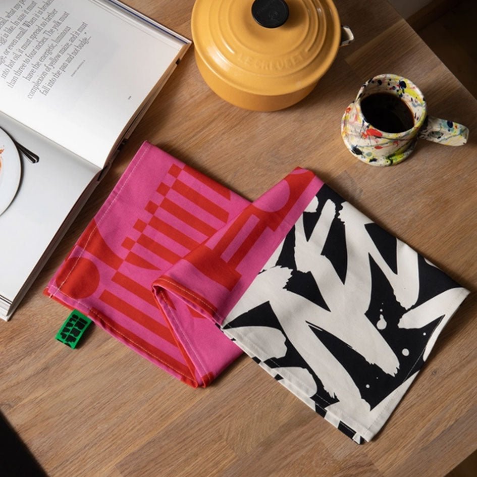 Geometrische Theedoeken Van Biologisch Katoen - Irregular Sleep Pattern - SuperMatique