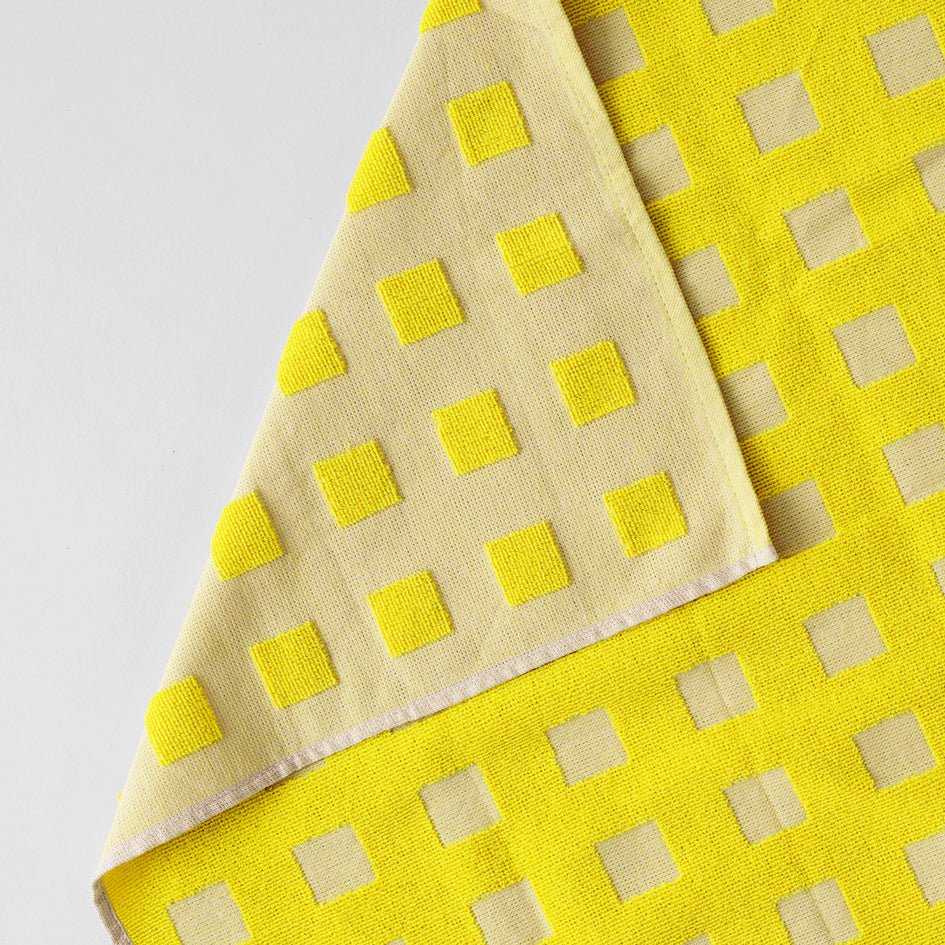 Geruite Grafische Theedoek Geel Beige - Wrap - SuperMatique