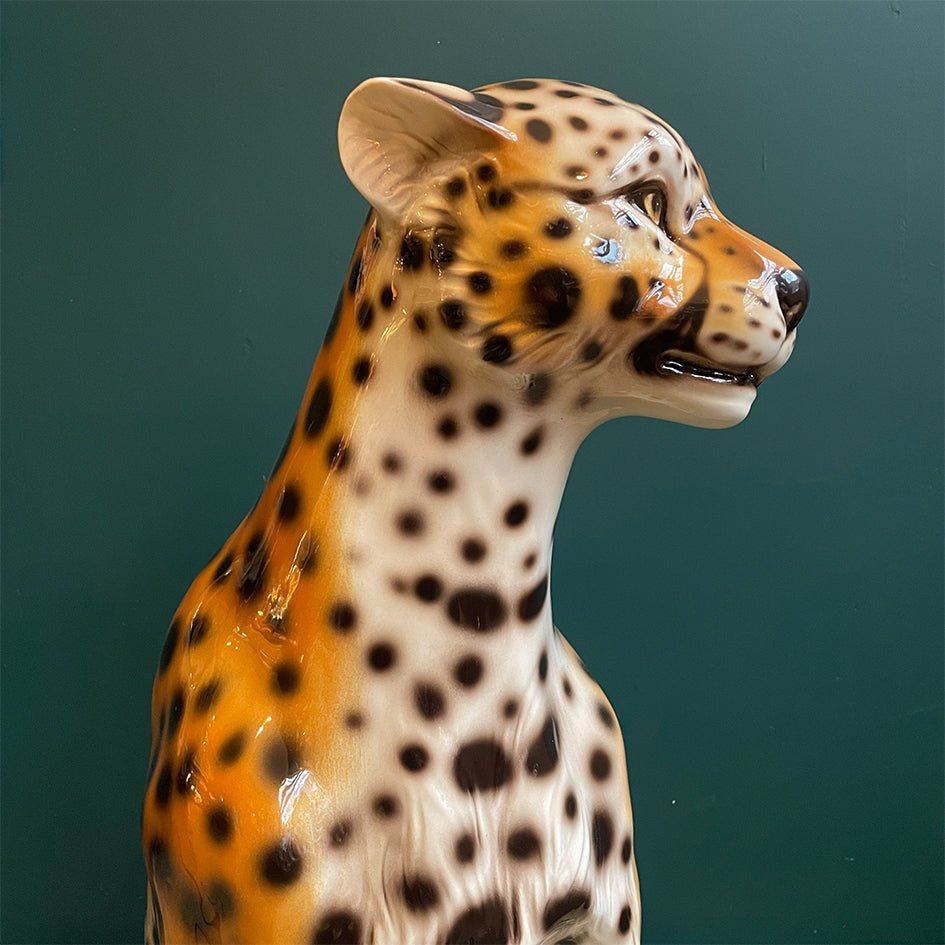 Groot Keramiek Cheetah Beeld XL (Hoogte 84 cm) - SuperMatique - SuperMatique