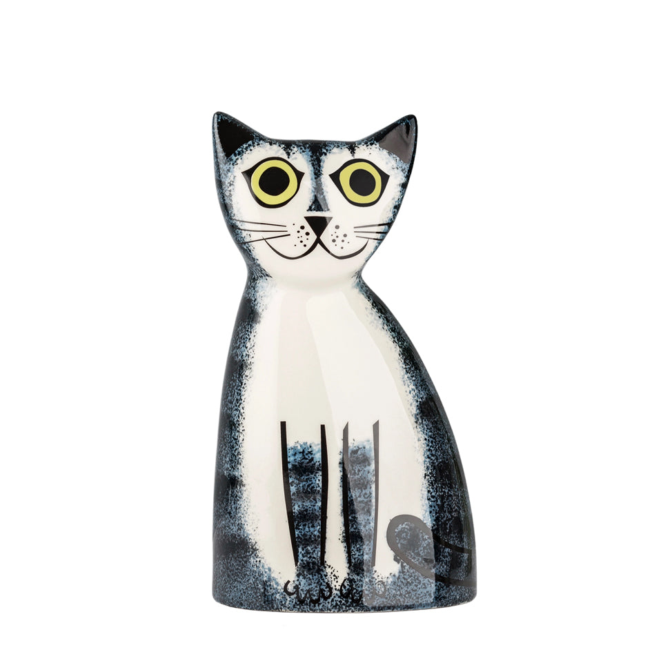 Afbeelding van keramiek spaarpot in vorm van een gestreept kat Hannah Turner Ceramics SuperMatique