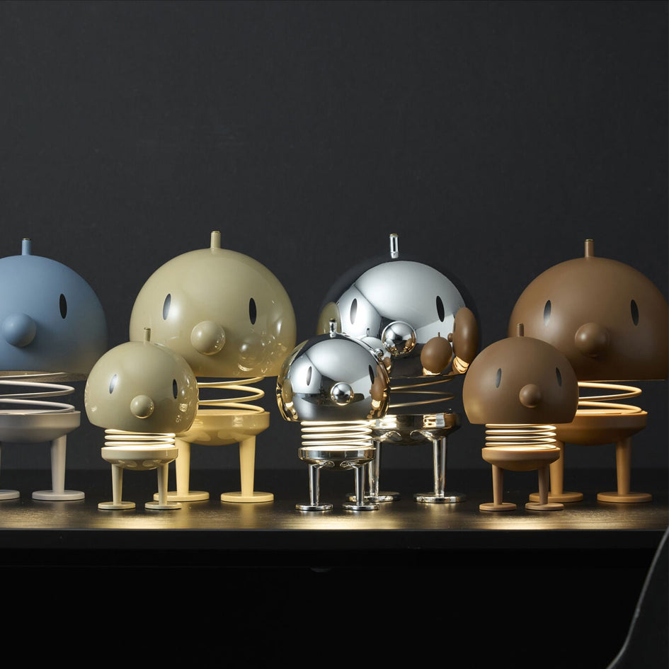 Afbeelding van LED-lampen in choco bruin, chrome en grijs Hoptimist figuur Hoptimist - SuperMatique