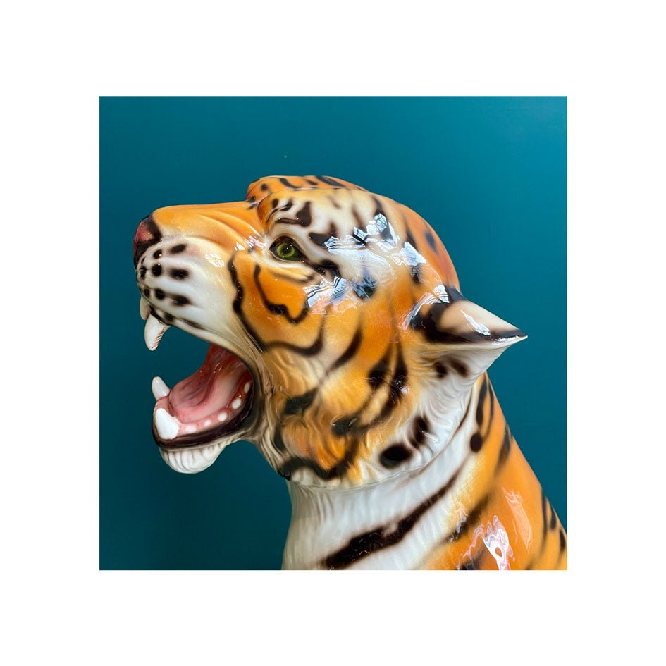 Keramiek Tijger Beeld Gedraaide Kop - SuperMatique