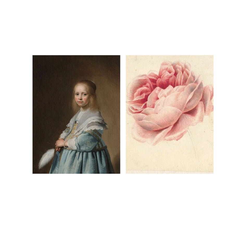 Keramiek Wandtegel Collage Rijksmuseum Meisje En Bloem - Lylies - SuperMatique