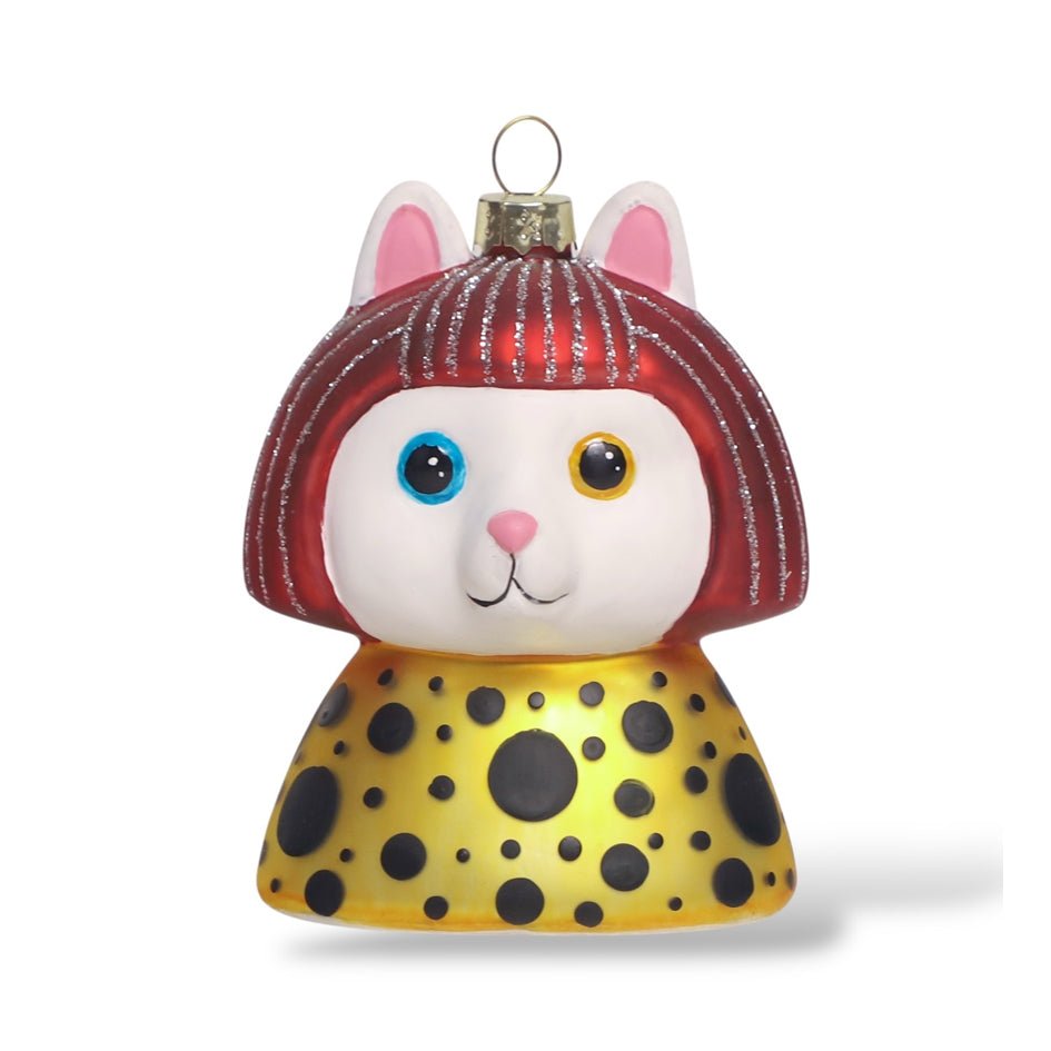 "Kusameow" Yayoi Kusama Kat Kerstornament - Naked Decor - SuperMatique