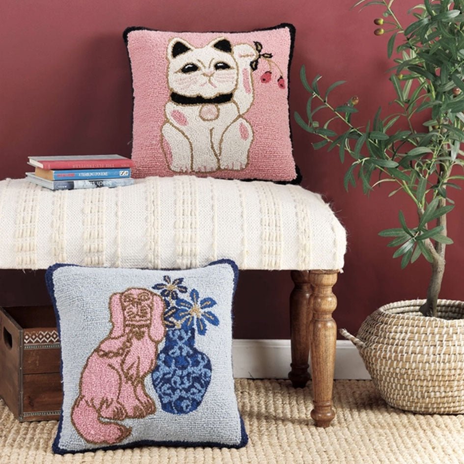 Lucky Kat handgeknoopt kussen - SuperMatique