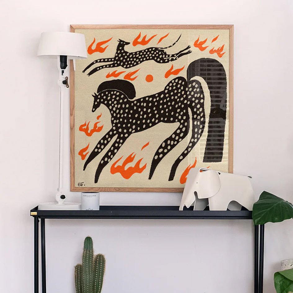 'Matching Outfits' Gevlekte Paard en Hond Art Print - Enikő Eged - SuperMatique