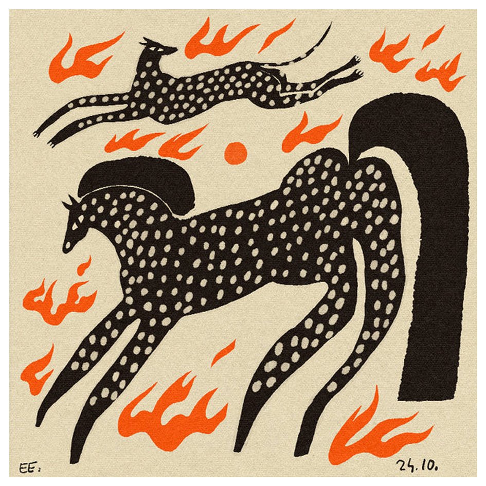 'Matching Outfits' Gevlekte Paard en Hond Art Print - Enikő Eged - SuperMatique