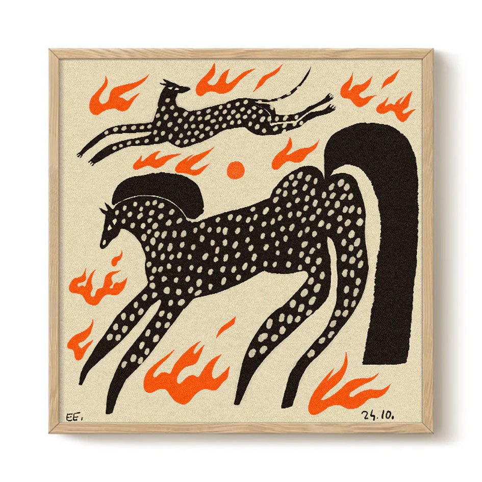 'Matching Outfits' Gevlekte Paard en Hond Art Print - Enikő Eged - SuperMatique