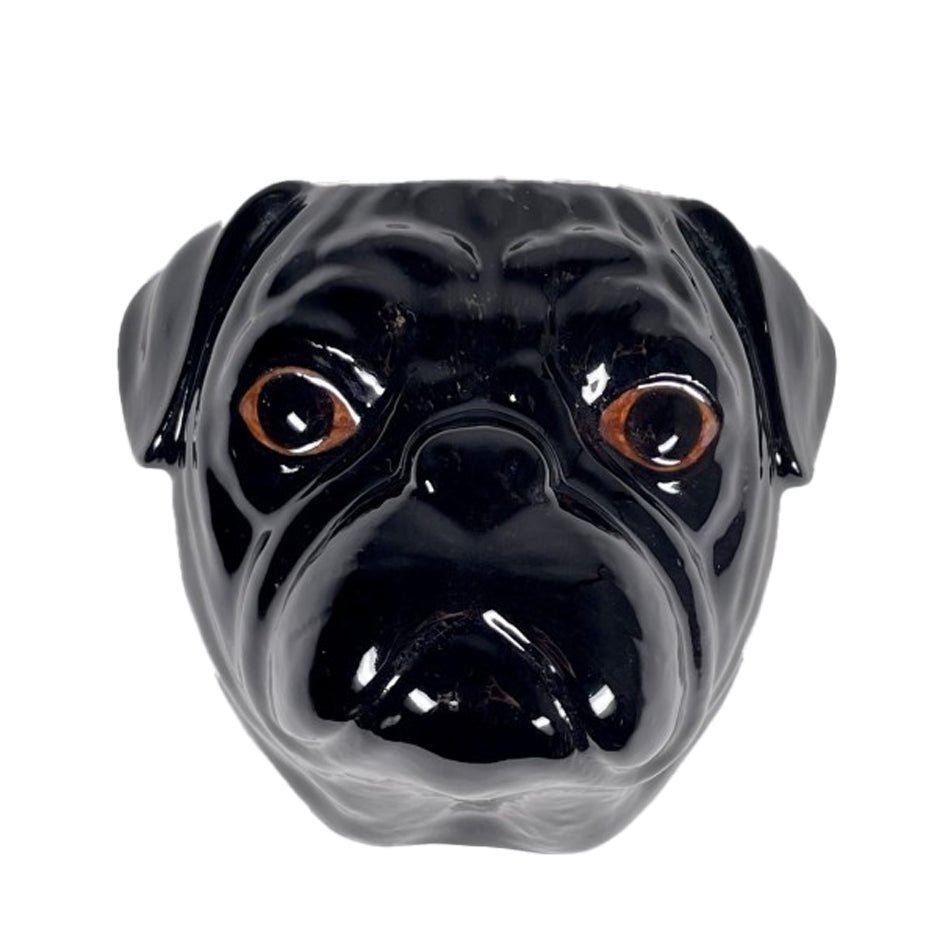 Mopshond Zwart Wandvaas Groot - Quail Ceramics - SuperMatique