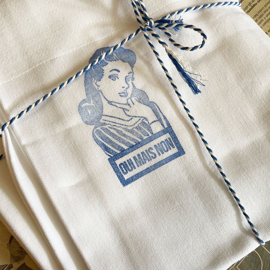 Servetten Set Oui Mais Non Blauw - EGGY - SuperMatique