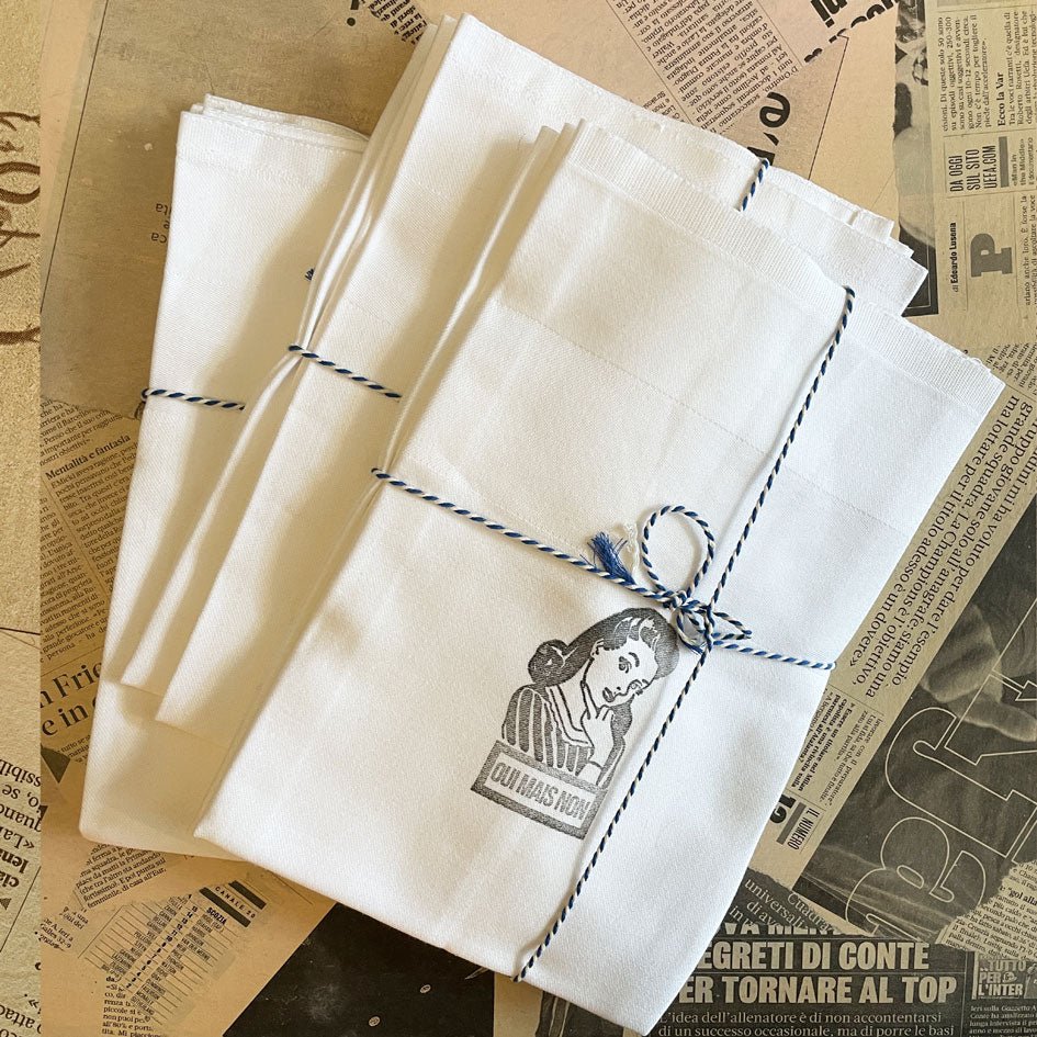 Servetten Set Oui Mais Non Zwart - EGGY - SuperMatique