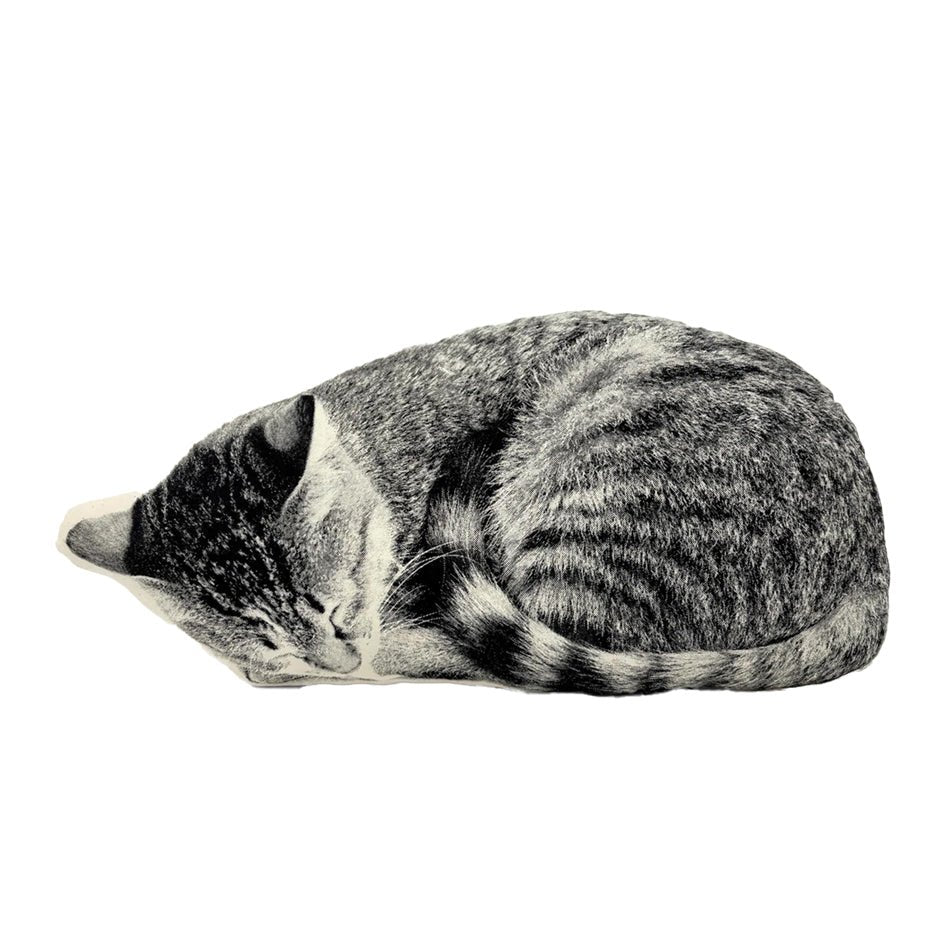 Slapende Cyperse Gestreepte Kat Sierkussen - Broderpress - SuperMatique