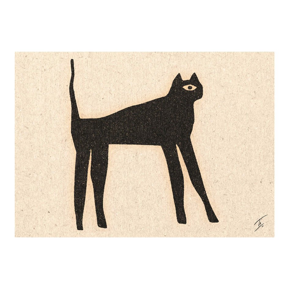 'The Cat' Zwarte Kat Art Print - David Schmitt - SuperMatique