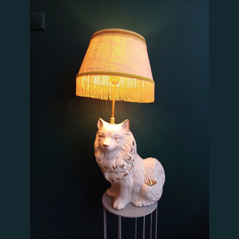 Vintage Decoratieve Lamp Keeshond Wit - T.i.p. Lights - SuperMatique