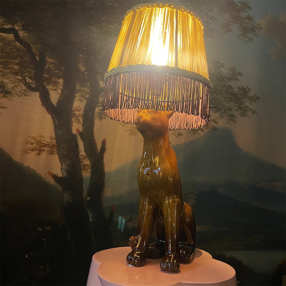 Vintage Keramiek Dierenlamp Panter - t.i.p. Lights - SuperMatique