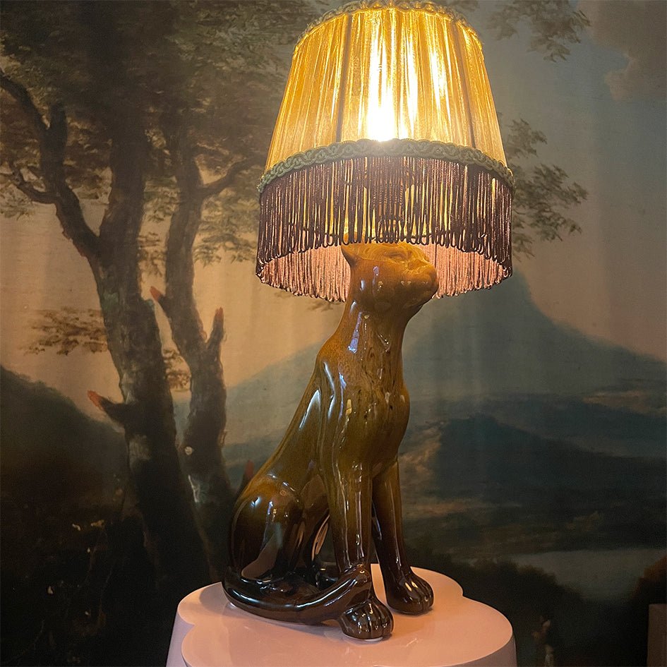 Vintage Keramiek Dierenlamp Panter - t.i.p. Lights - SuperMatique