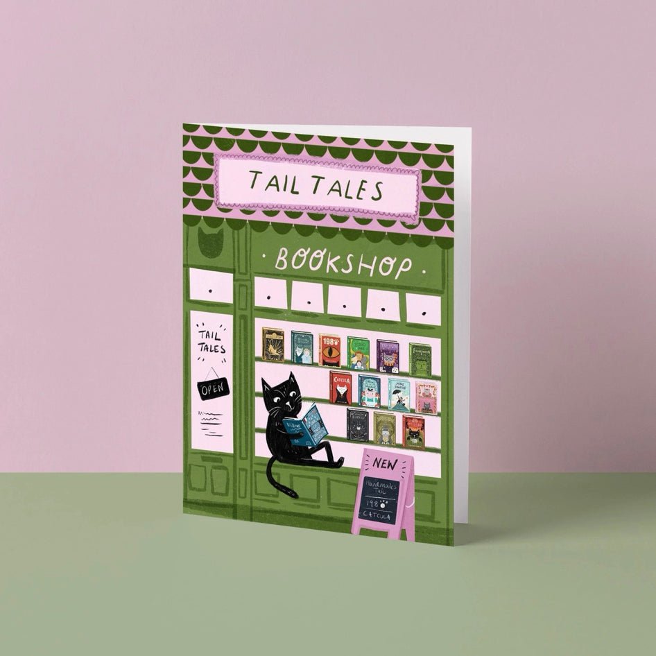 Wenskaart 'Tail Tales Bookshop' - Niaski - SuperMatique