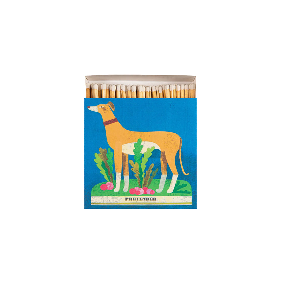 Afbeelding van luciferdoosje met illustratie van Whippet hond tussen radijzen Archivist Gallery - SuperMatique