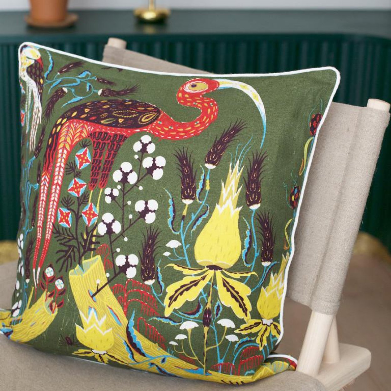 Crane Green sierkussen - SuperMatique