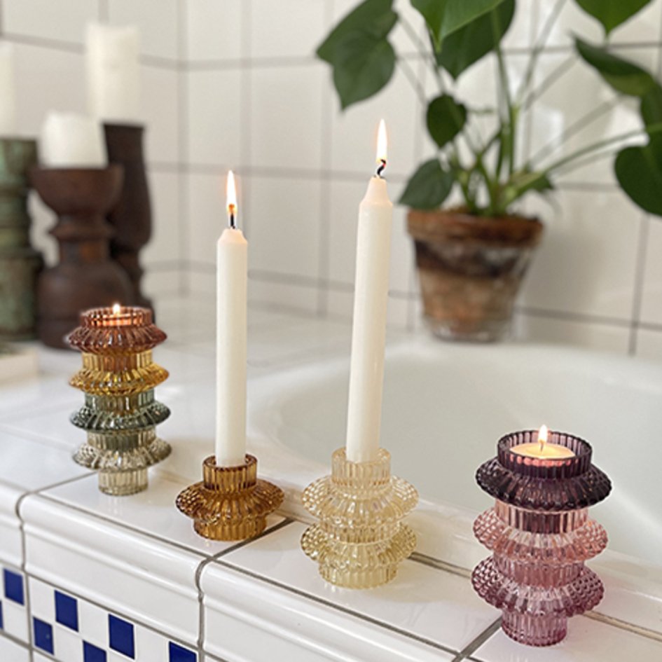 Spectacula kandelaar crème-kleurig glas - SuperMatique