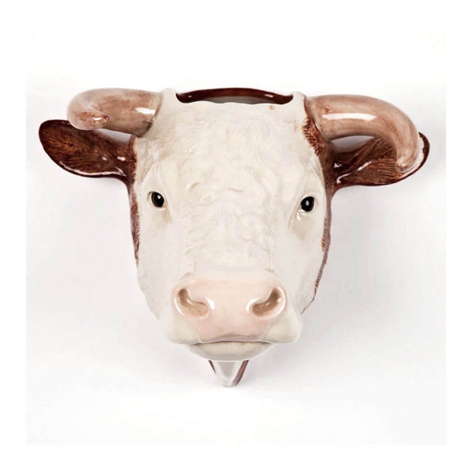 Stier bruin-witte wandvaas Quail Ceramics - SuperMatique