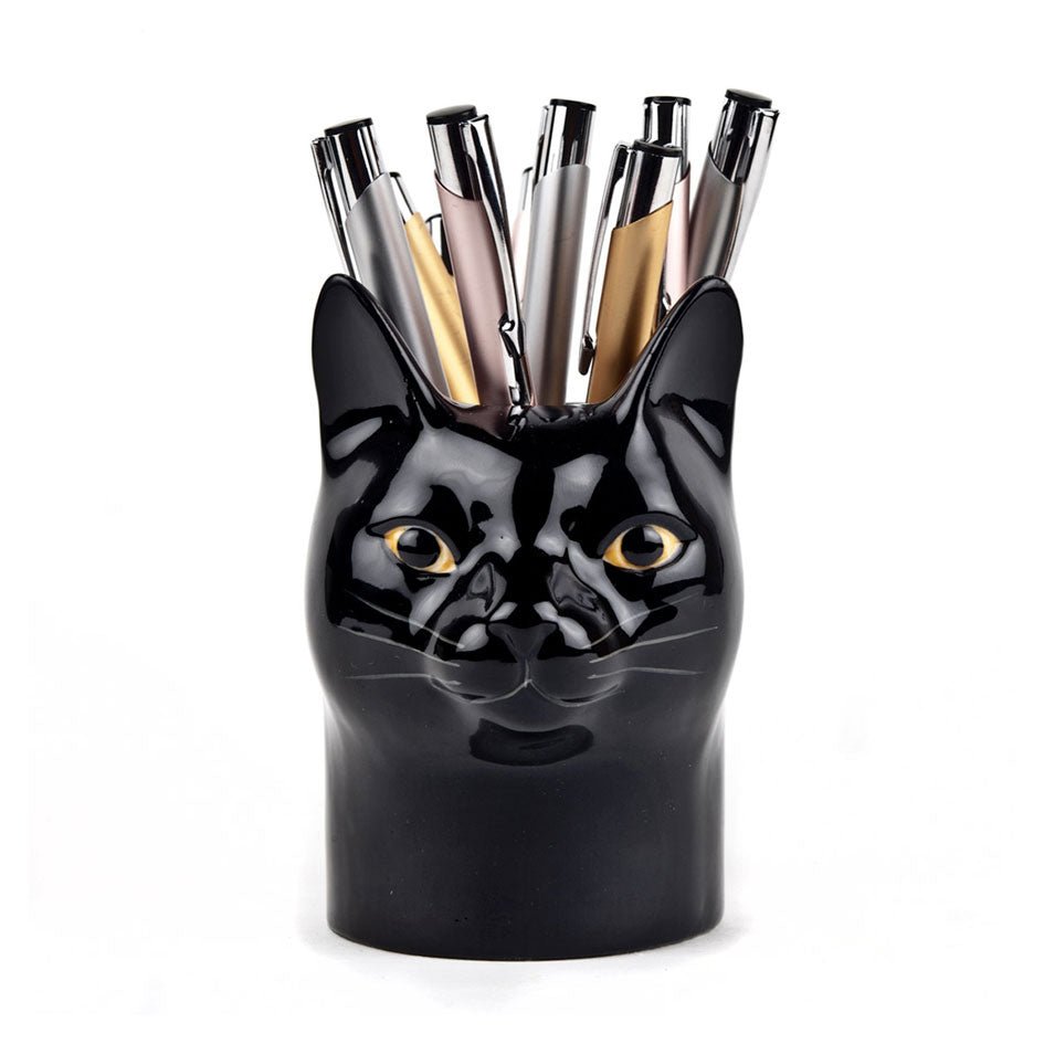 Zwarte Kat Lucky Pennen Pot Quail Ceramics - SuperMatique