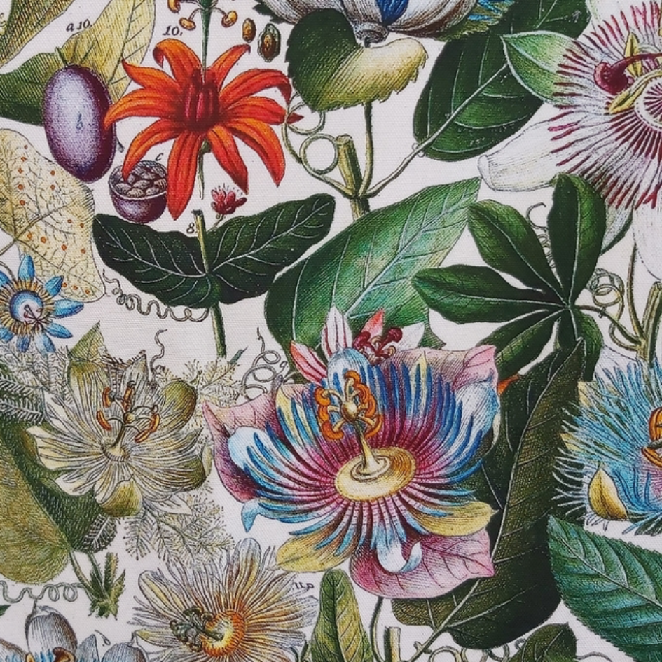 Theedoek met botanische print van passiebloemen - SuperMatique