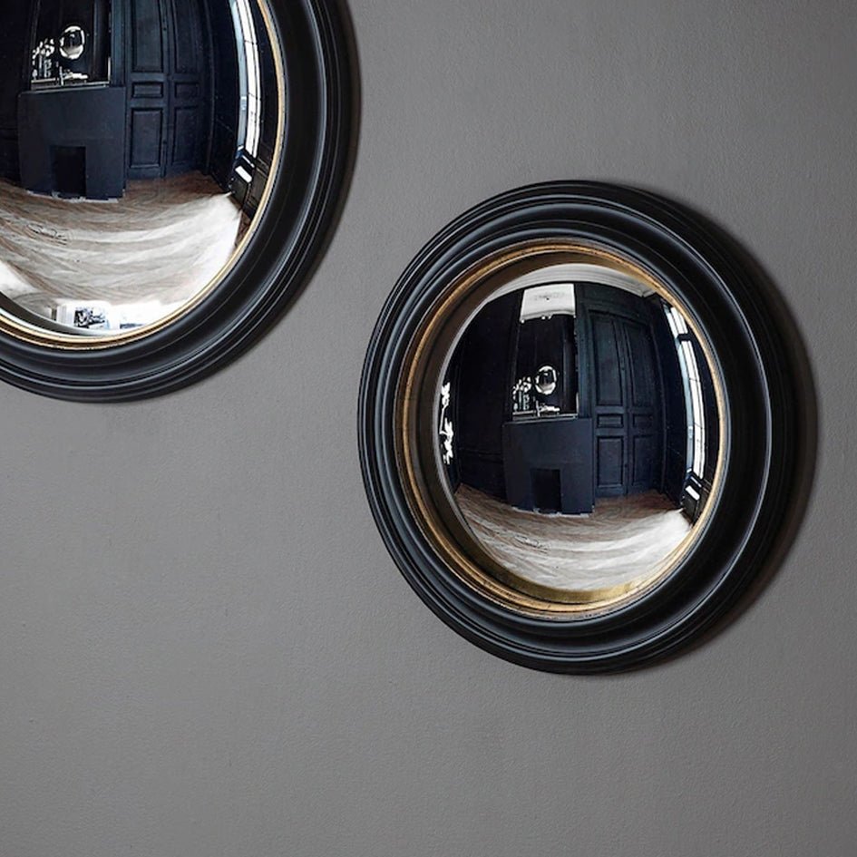 Convexe Spiegel Antiek Goud - Zwarte Kader Medium - SuperMatique