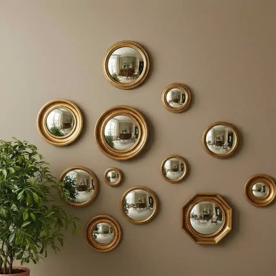 Convexe Spiegel Antiek Smalle Gouden Lijst Medium / MK30 - SuperMatique - SuperMatique