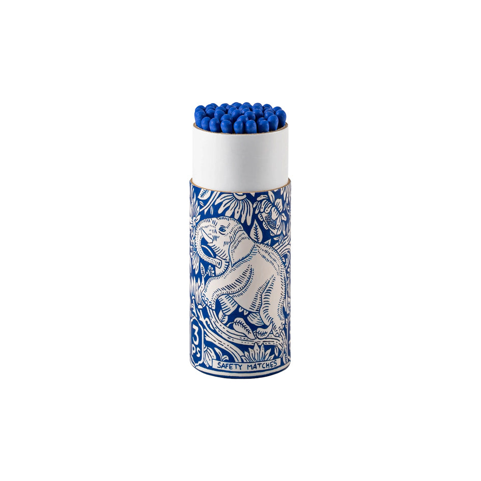 Afbeelding van cilinder luciferdoosje met motief van olifant in blauw-wit patroon Archivist Gallery - SuperMatique