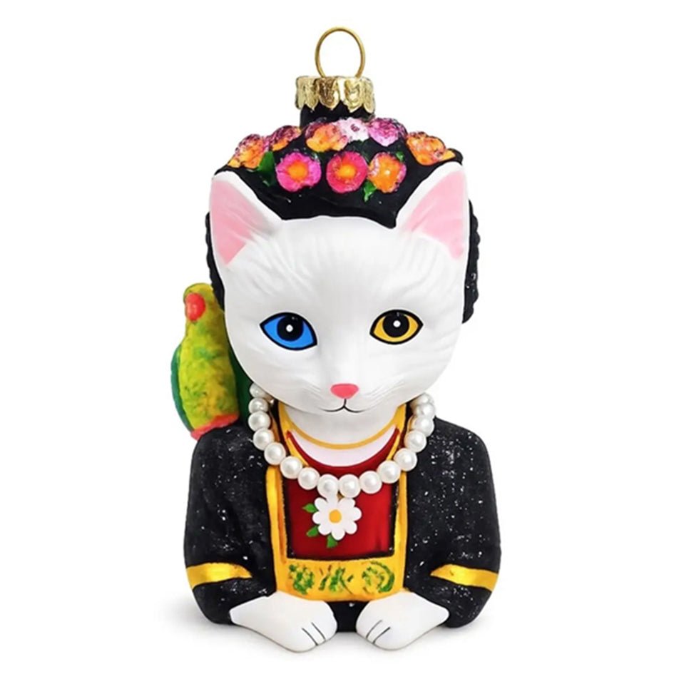 "Frida Catlo" Frida Kahlo Kat Kerstornament - Naked Decor - SuperMatique