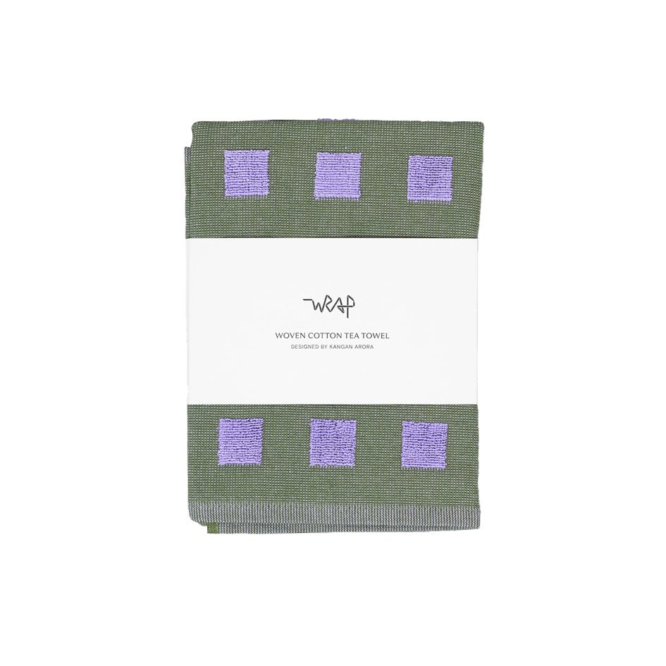 Geruite Grafische Theedoek Lila Groen - Wrap - SuperMatique