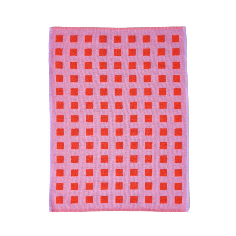 Geruite Grafische Theedoek Oranje Rose - Wrap - SuperMatique