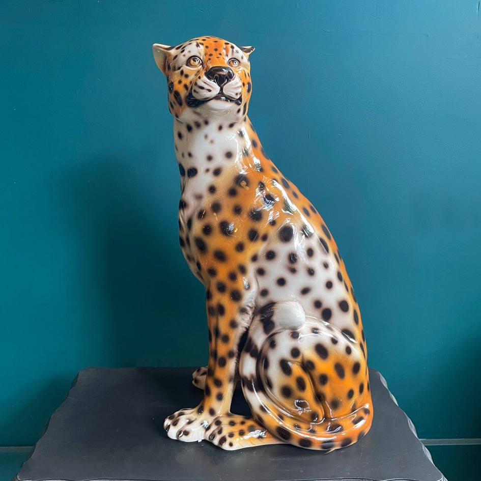 Groot Keramiek Cheetah Beeld M (Hoogte 58 cm) - SuperMatique - SuperMatique
