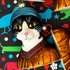 Meisje met de Parel Tuxedo Kat Kerstornament - Naked Decor - SuperMatique