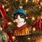 Meisje met de Parel Tuxedo Kat Kerstornament - Naked Decor - SuperMatique