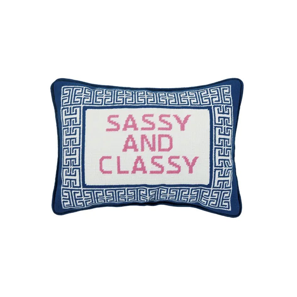 Sassy and Classy Handgeborduurd Kussen - SuperMatique