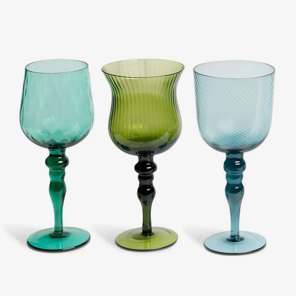 Set van 6 Wijnglazen Blauw/Groen - Bitossi Home - SuperMatique