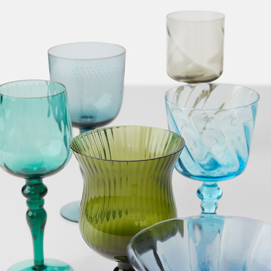 Set van 6 Wijnglazen Blauw/Groen - Bitossi Home - SuperMatique