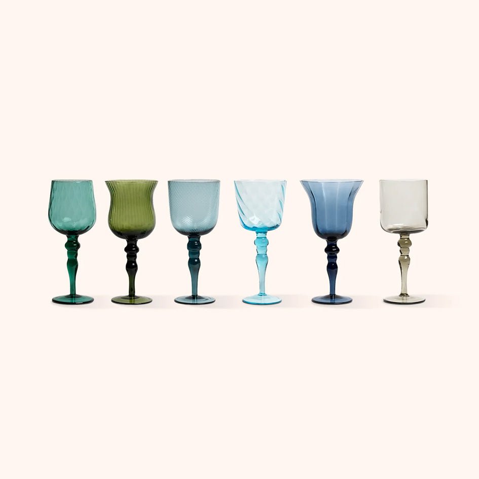 Set van 6 Wijnglazen Blauw/Groen - Bitossi Home - SuperMatique